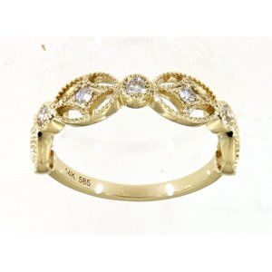 Real Diamond Vintage  Ring 14K Yellow Gold